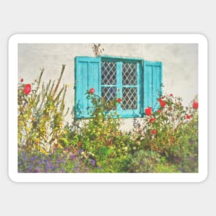 Old Cottage Window With Shutters Sticker